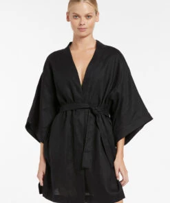 Jetset Beach Robe Black