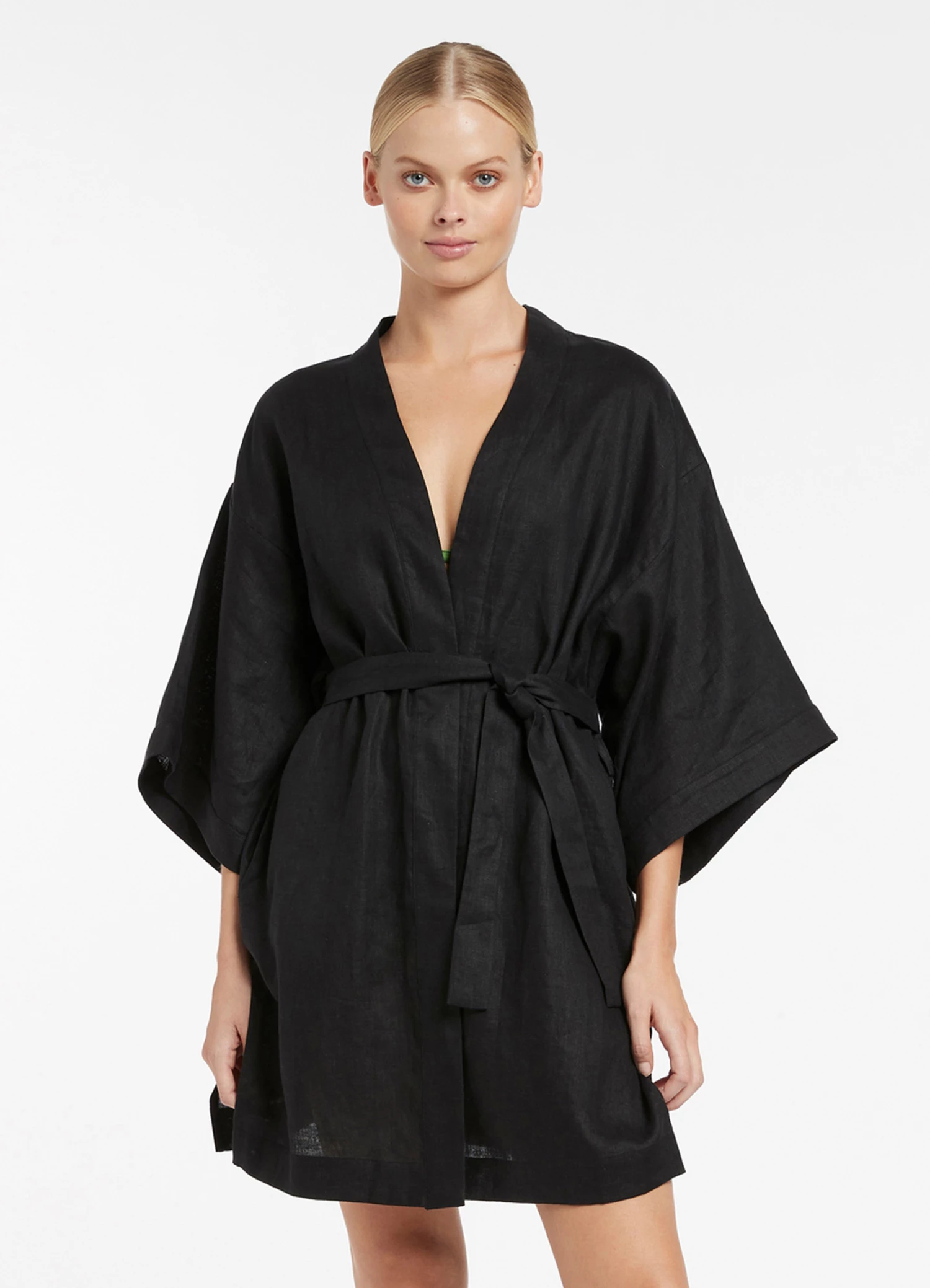 Jetset Beach Robe Black 1 Jetset Beach Robe Black