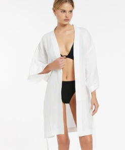 Jetset Beach Robe White -Seafolly Fashion Store J60899 WHT 5