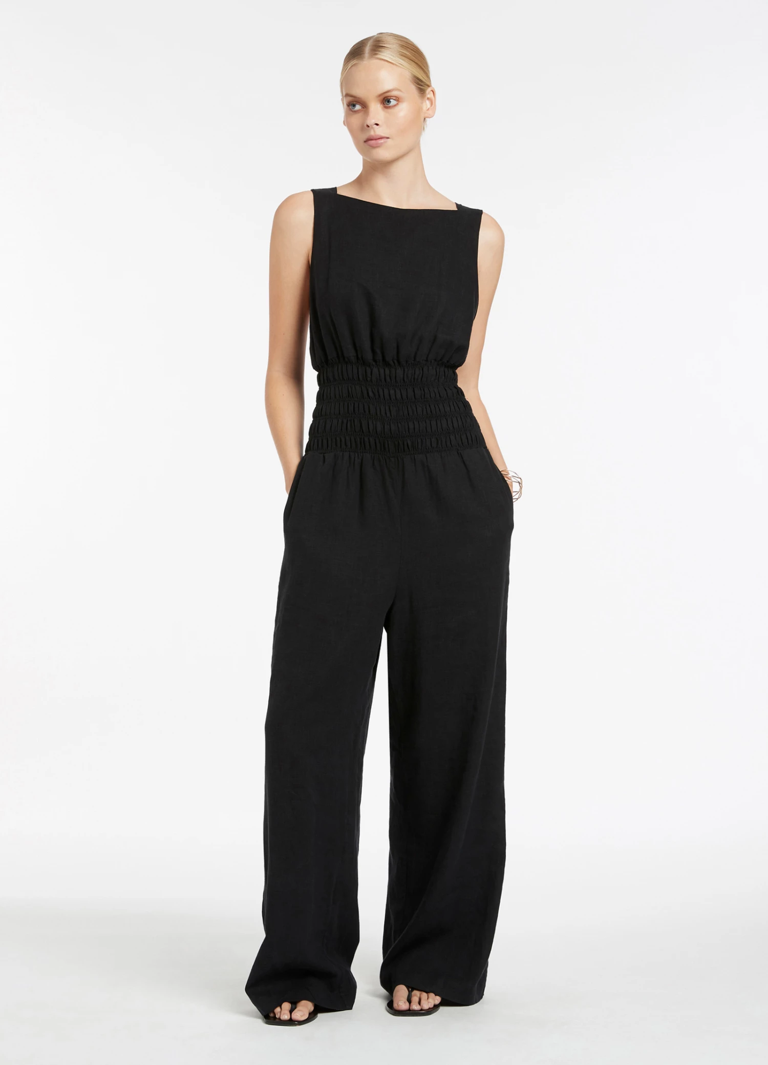 Jets Palmas Shirred Jumpsuit Black 2 Jets Palmas Shirred Jumpsuit Black - Image 2