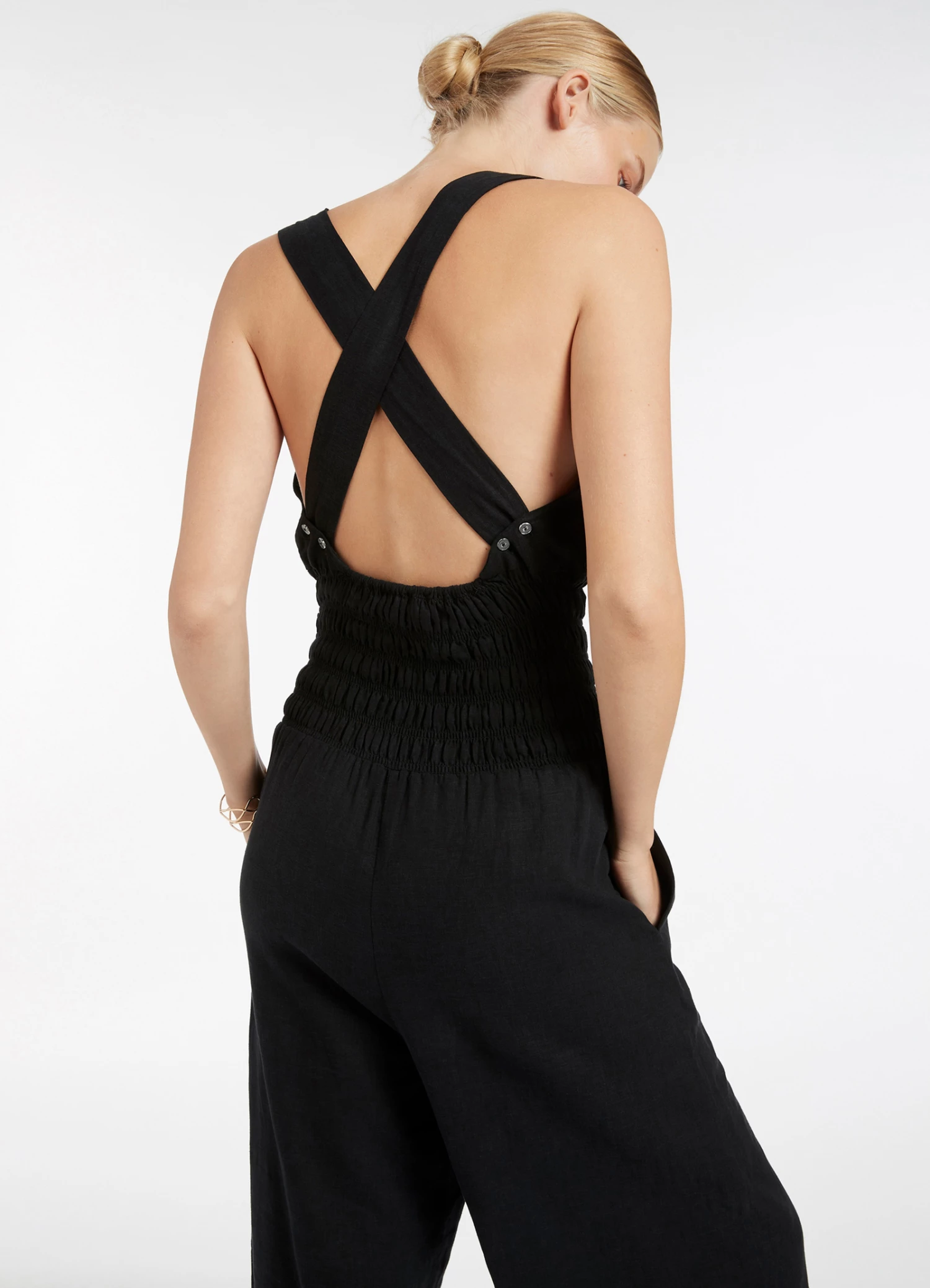 Jets Palmas Shirred Jumpsuit Black 4 Jets Palmas Shirred Jumpsuit Black - Image 4