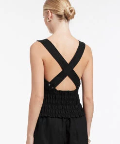 Jetset Shirred Top Black -Seafolly Fashion Store J60909 Black 4