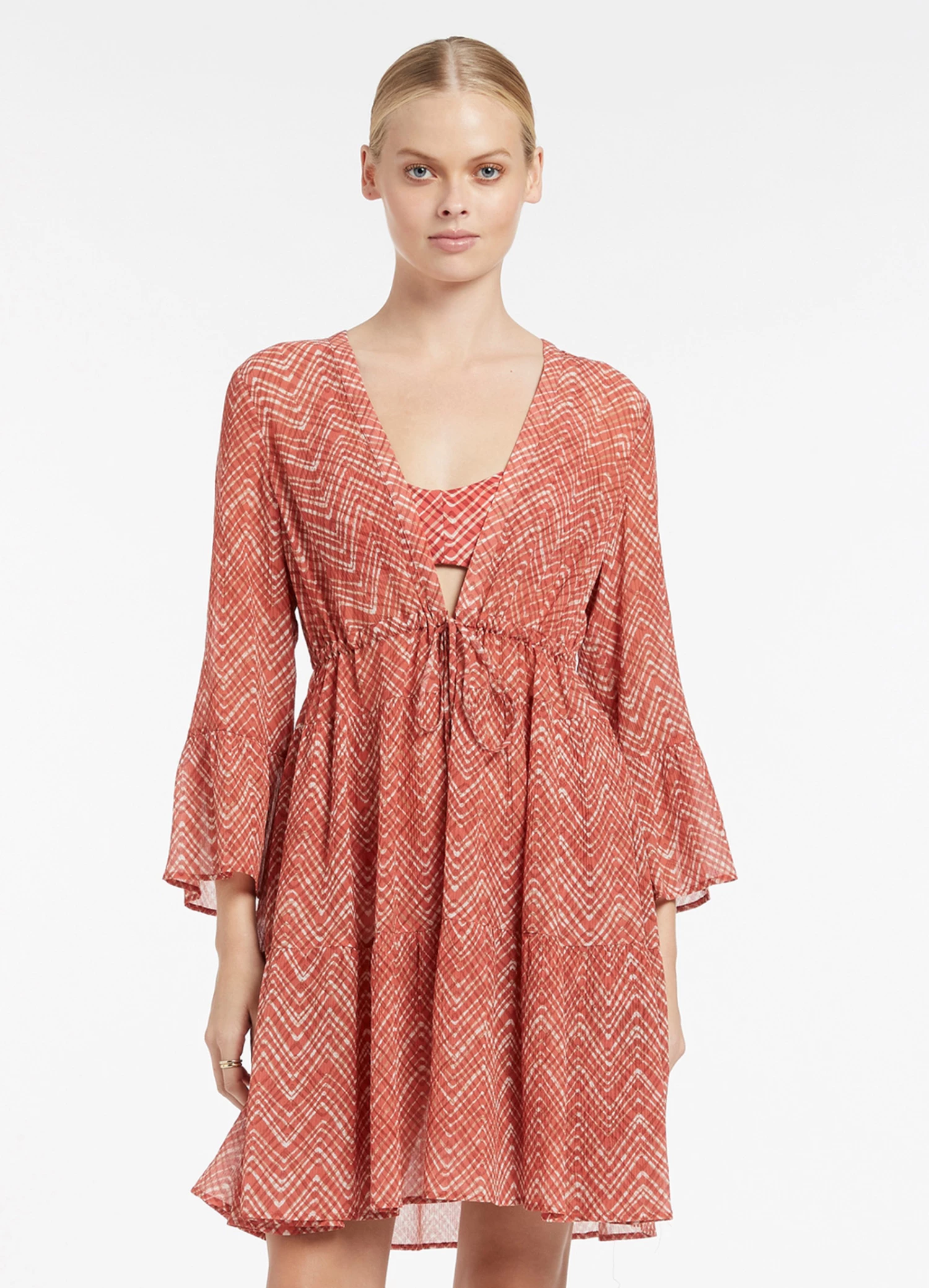 Jets Bonita Tiered Cover Up Kaftan Maple 2 Jets Bonita Tiered Cover Up Kaftan Maple - Image 2