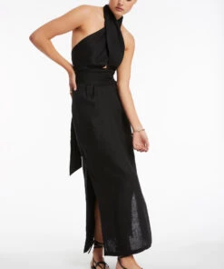 Jetset Wrap Front Dress Black