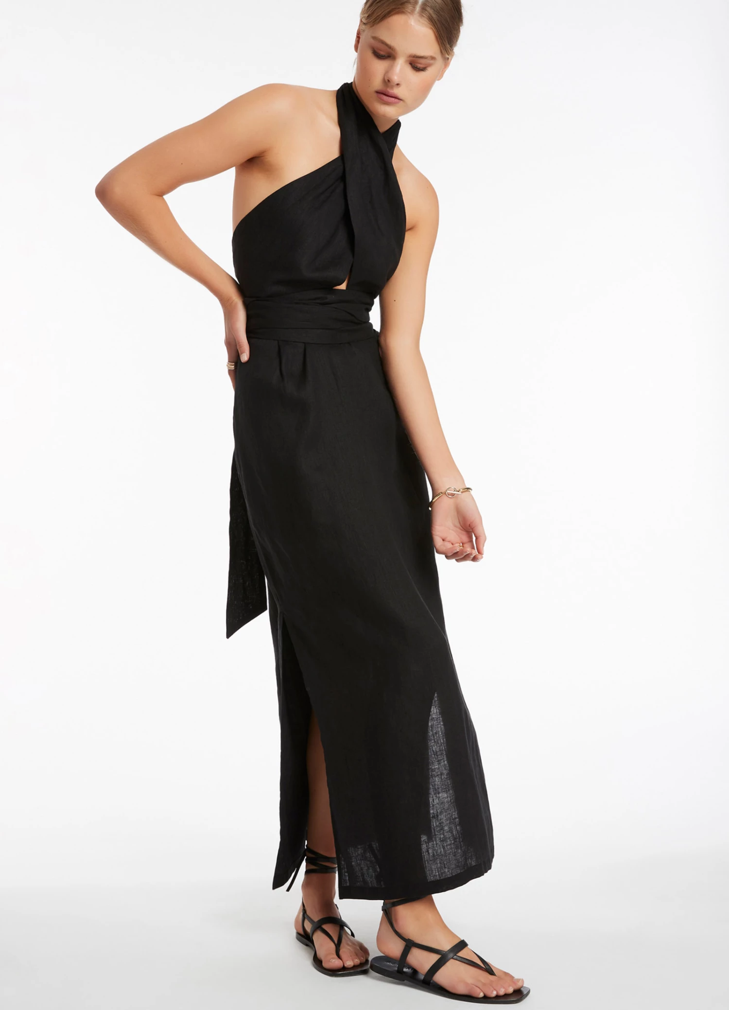 Jetset Wrap Front Dress Black 1 Jetset Wrap Front Dress Black