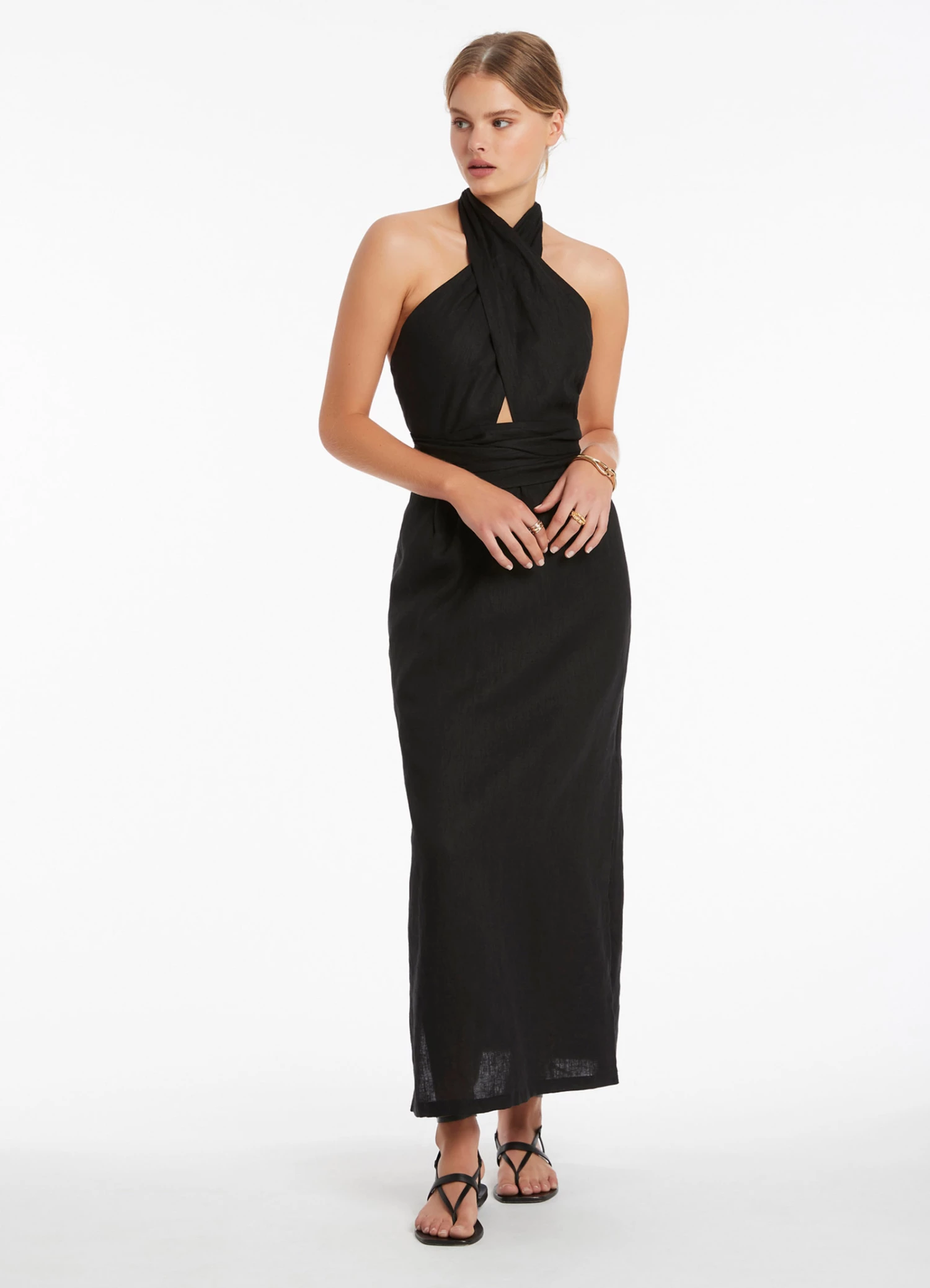 Jetset Wrap Front Dress Black 2 Jetset Wrap Front Dress Black - Image 2