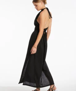 Jetset Wrap Front Dress Black 8 Jetset Wrap Front Dress Black -Seafolly Fashion Store J60955 BLK 5
