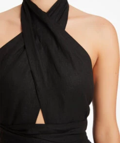 Jetset Wrap Front Dress Black 9 Jetset Wrap Front Dress Black -Seafolly Fashion Store J60955 BLK 6