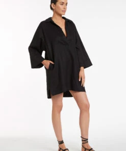 Jetset Pullover Kaftan Black -Seafolly Fashion Store J60959 BLK 5