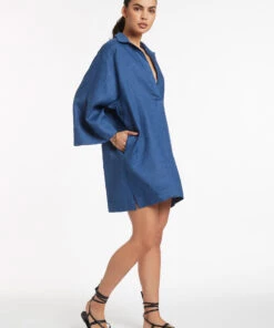 Jetset Pullover Kaftan Pacific blue -Seafolly Fashion Store J60959 PacificBlu 3
